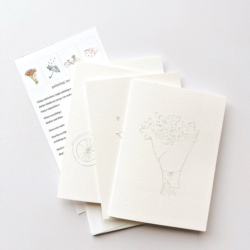 Love sweet love paintable watercolor notecard set