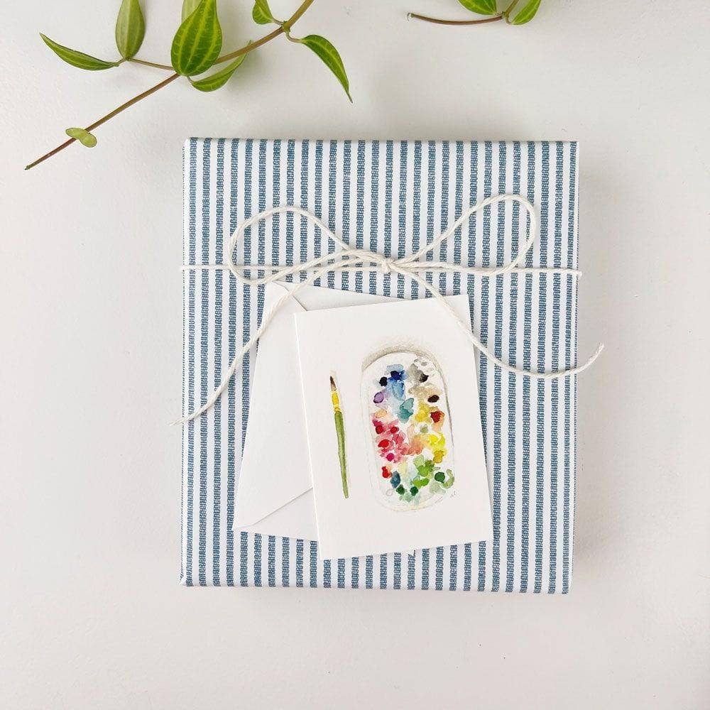 Watercolor paint palette mini enclosure notecard