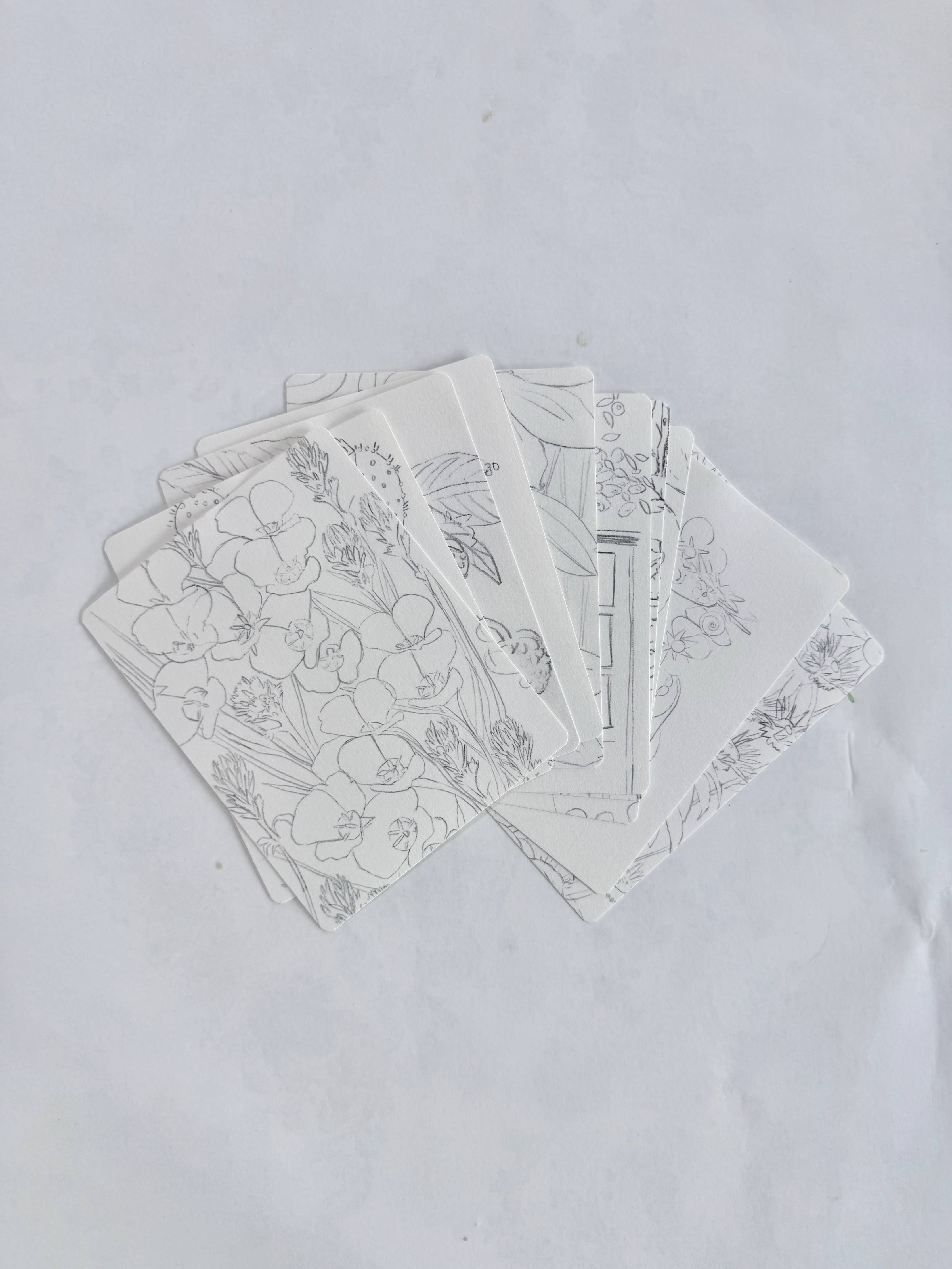 Handmade Watercolor Postcard Painting Kit – Earth Tones