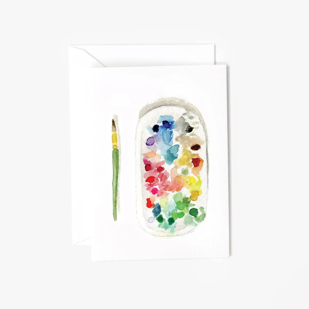 Watercolor paint palette mini enclosure notecard