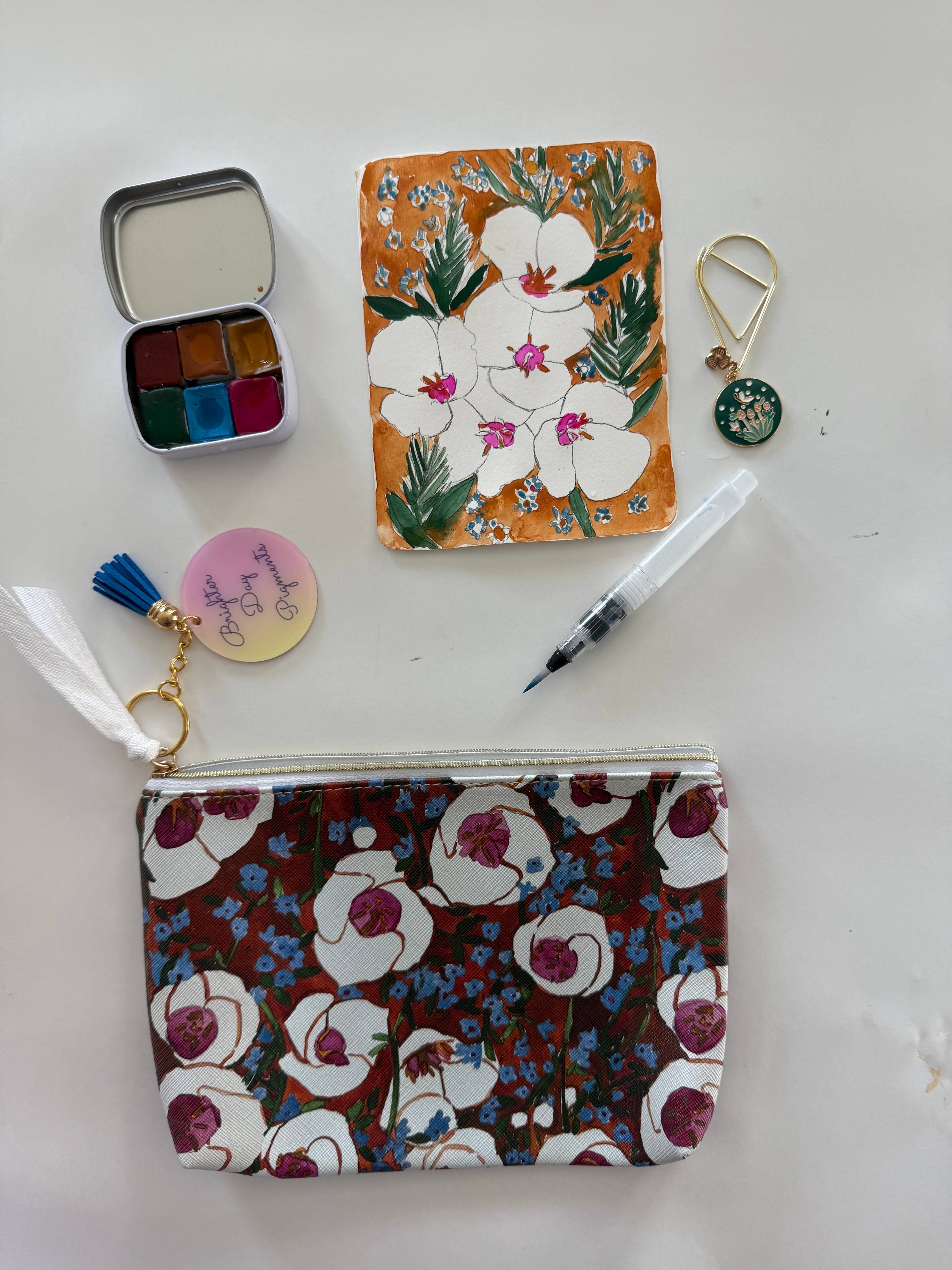 Handmade Watercolor Postcard Painting Kit – Earth Tones