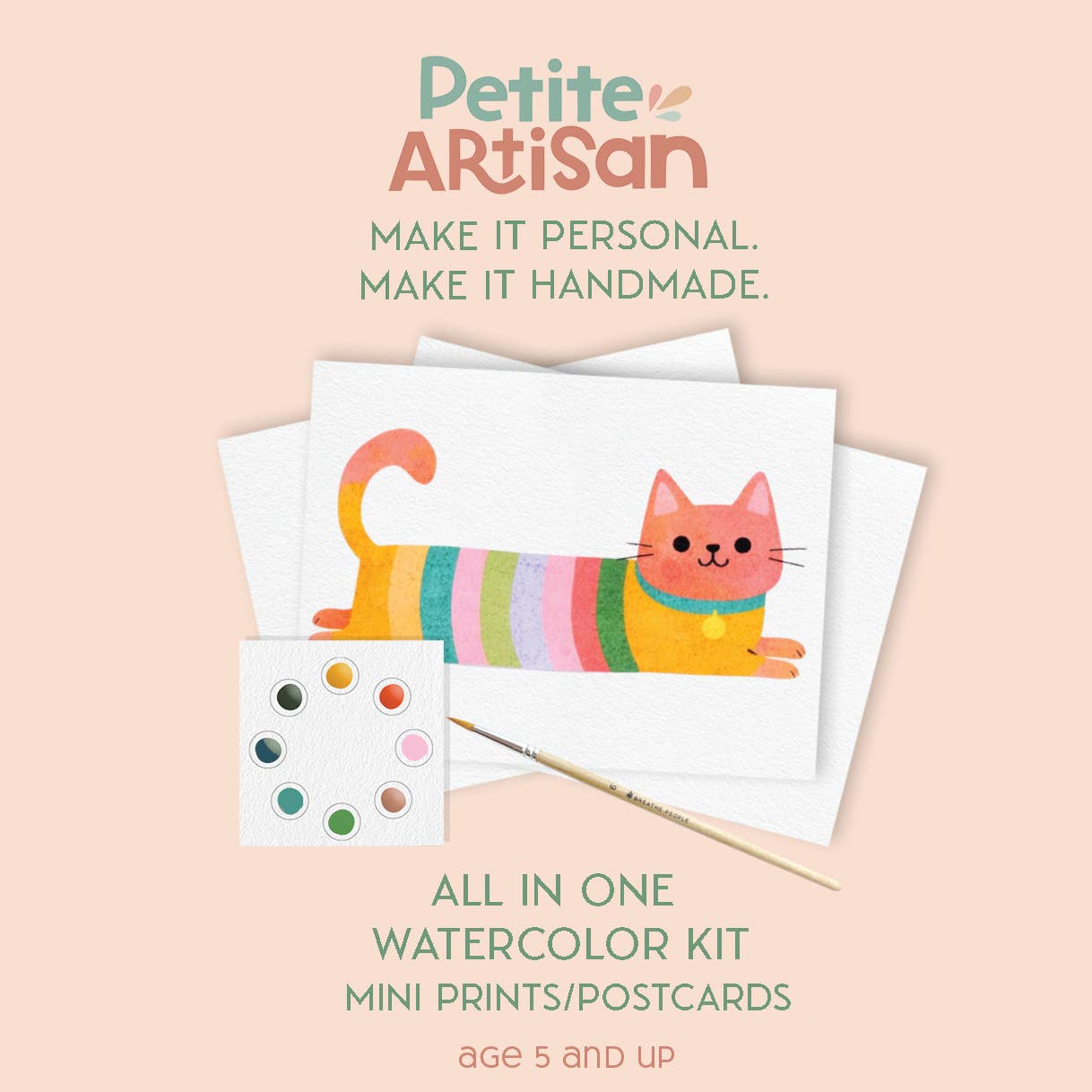 Kids Watercolor Postcard Kit All in One Beginner Mess Free