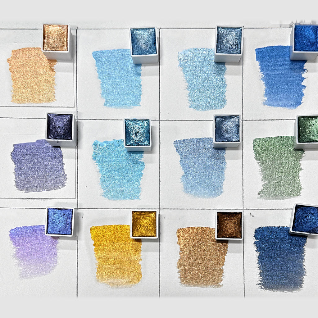 Ski Town Shimmer — 12-Color Metallic Watercolor Set