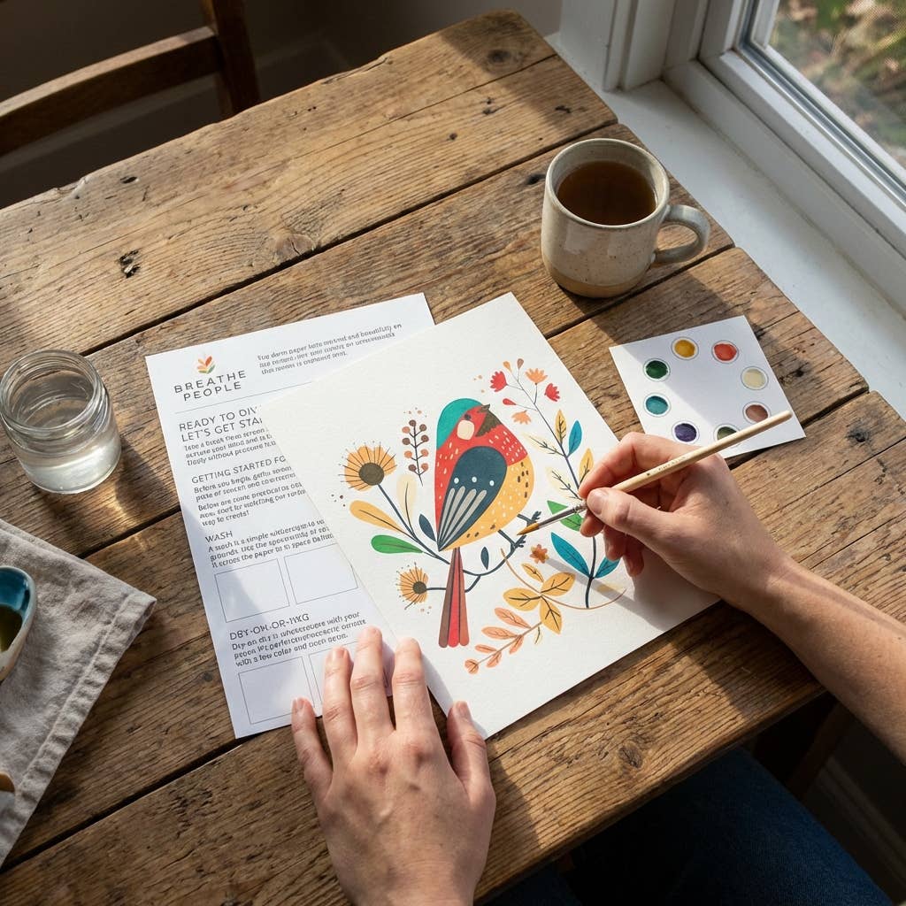All-In-One Spring Bird Watercolor Paint Set