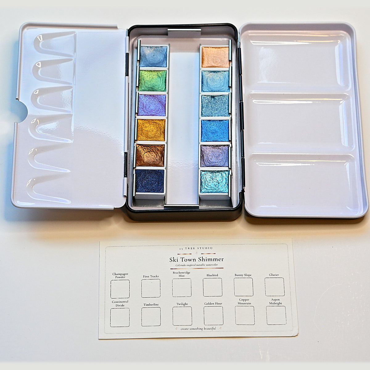 Ski Town Shimmer — 12-Color Metallic Watercolor Set