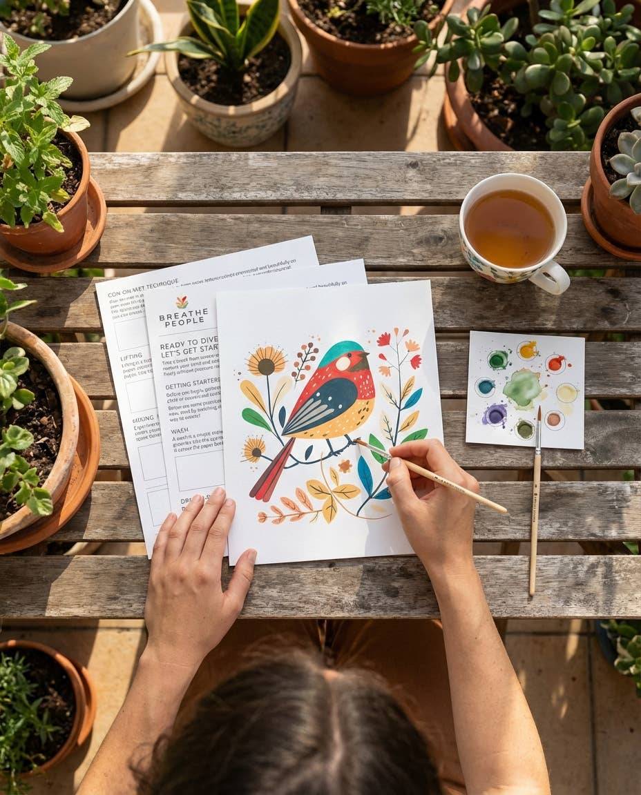 All-In-One Spring Bird Watercolor Paint Set