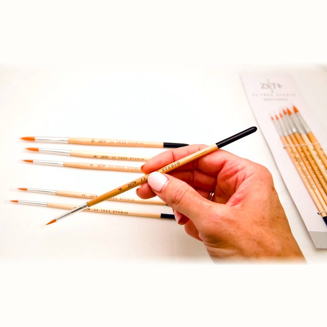 Studio Essential 6 brushes — flatlay