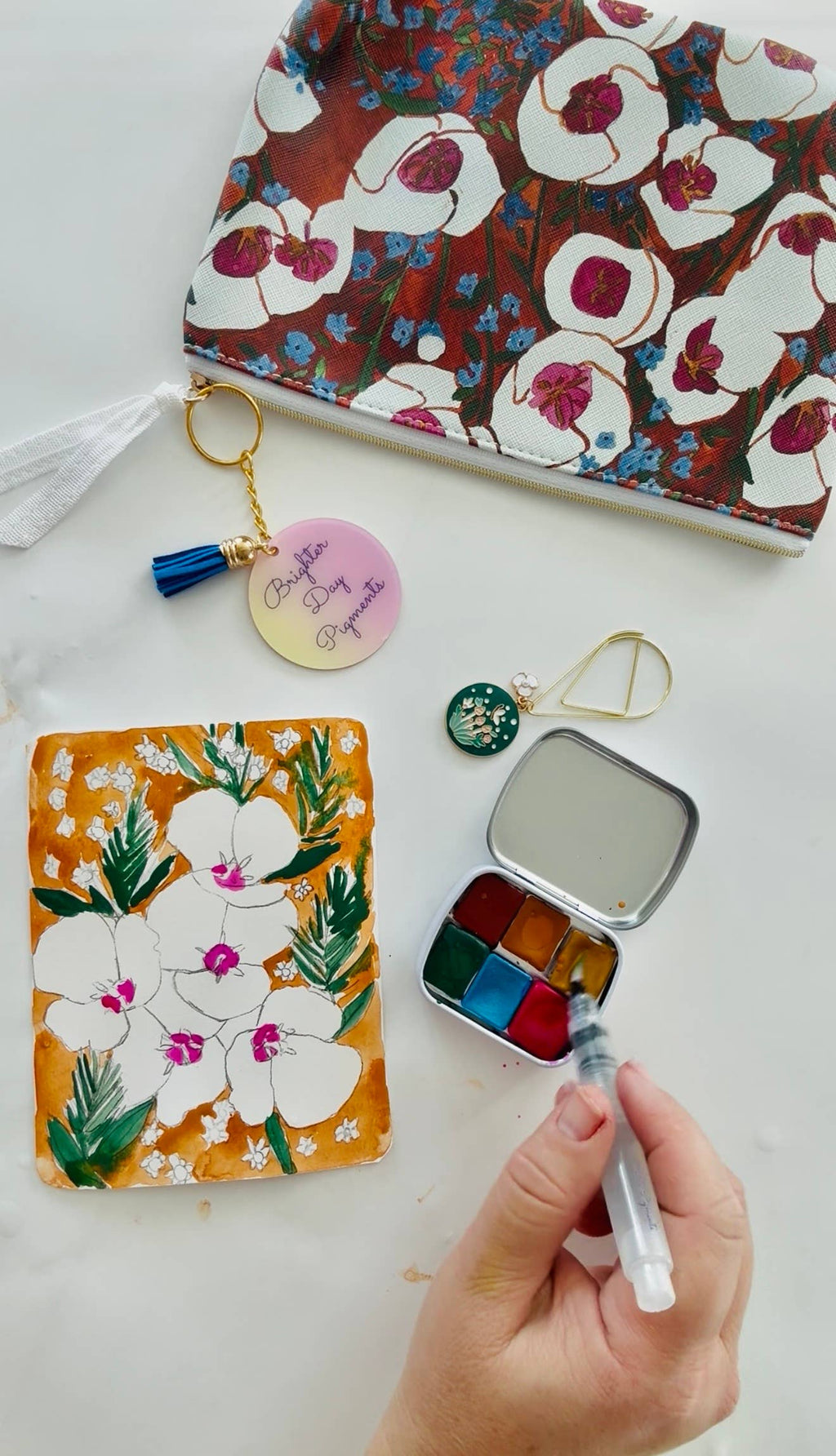 Handmade Watercolor Postcard Painting Kit – Earth Tones
