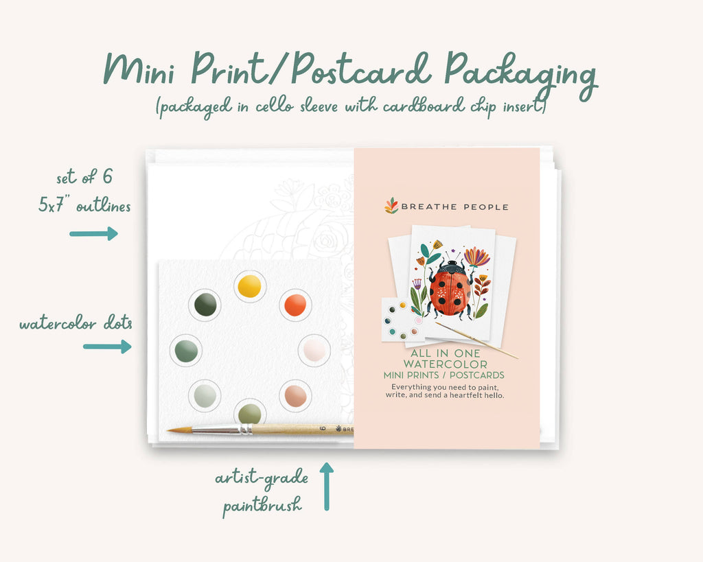 Kids Watercolor Postcard Kit All in One Beginner Mess Free