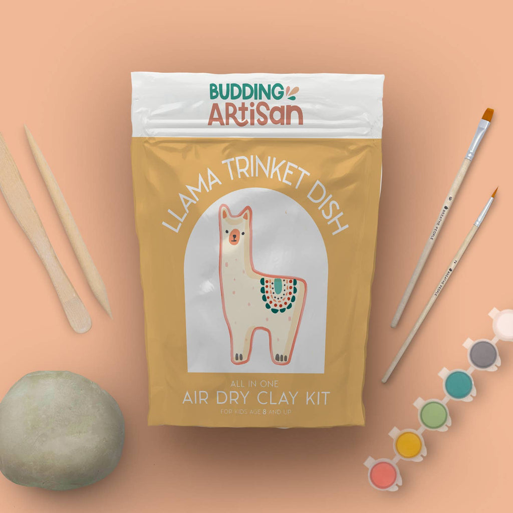 Llama Trinket Dish Kids Air Dry Clay Kit All in One Activity