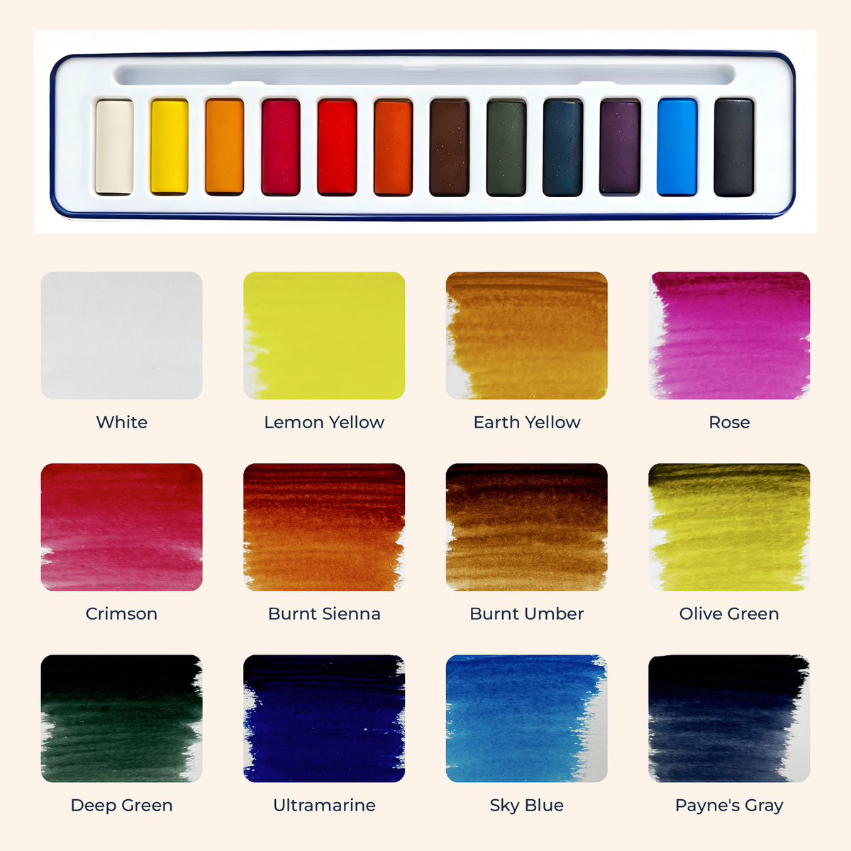 Aspen Grove watercolor set — color swatches