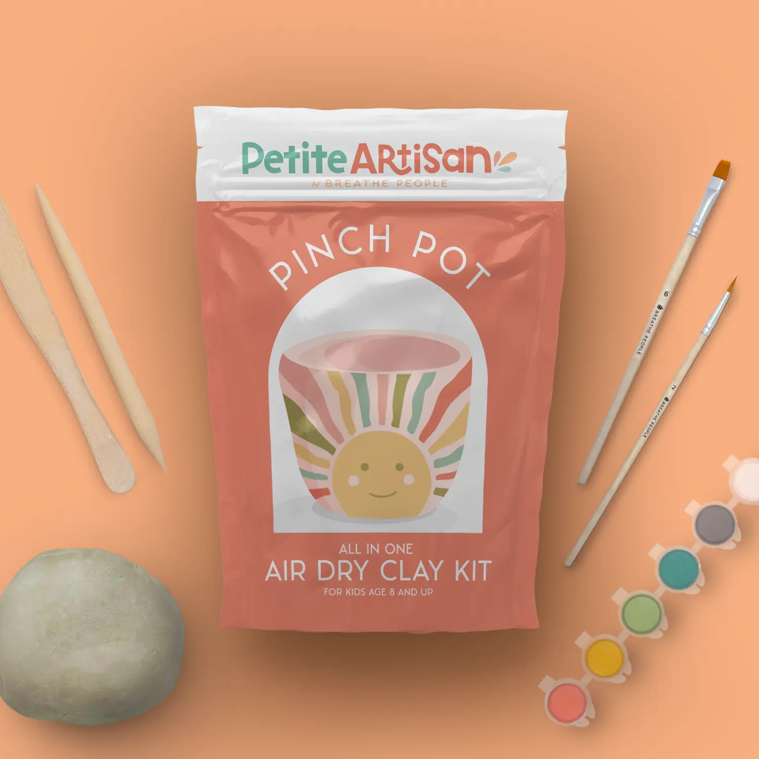 Kids Air Dry Clay Kit All in One Pottery Kit- Pinch Pot