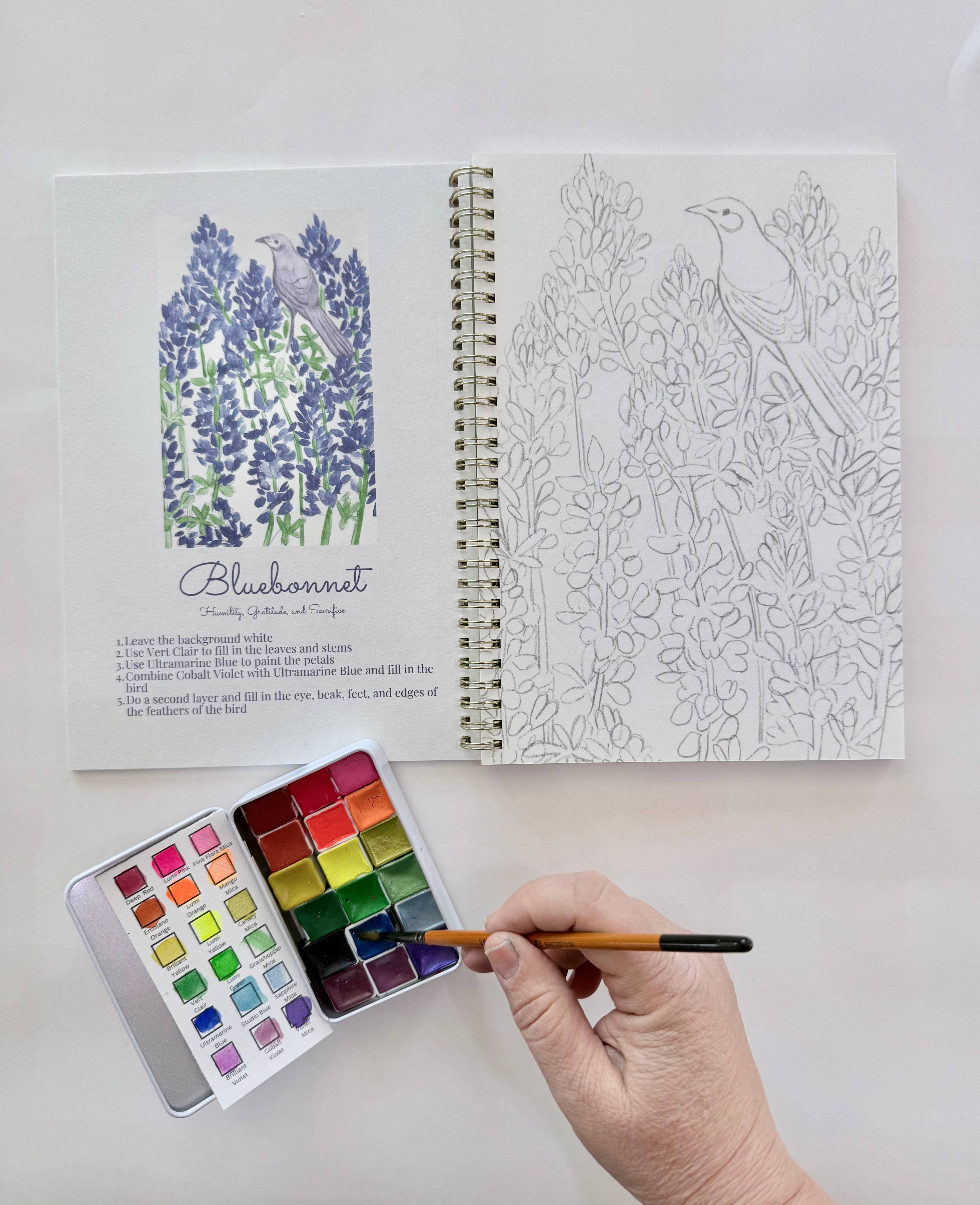 Wildflowers watercolor floral painting book