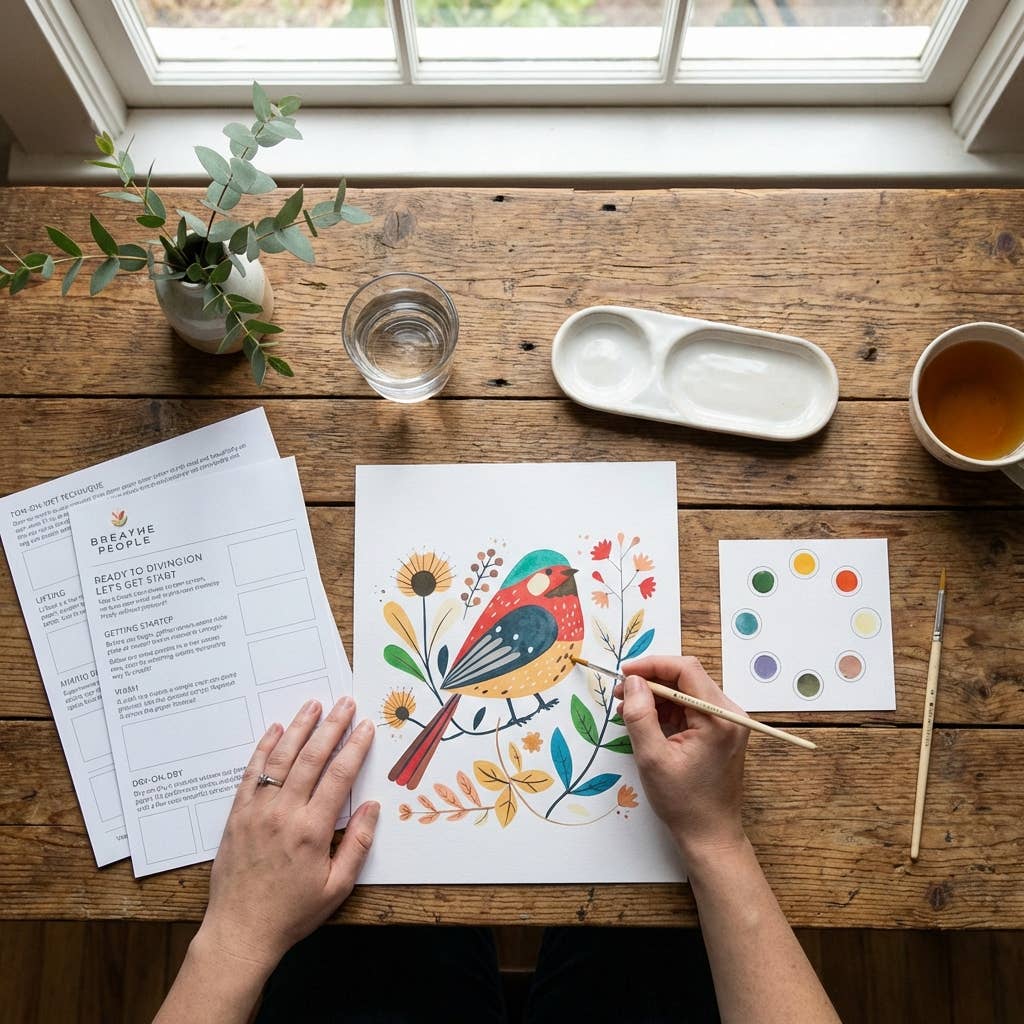 All-In-One Spring Bird Watercolor Paint Set