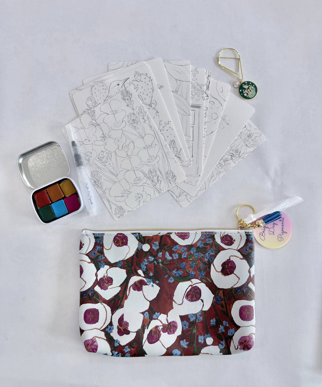 Handmade Watercolor Postcard Painting Kit – Earth Tones