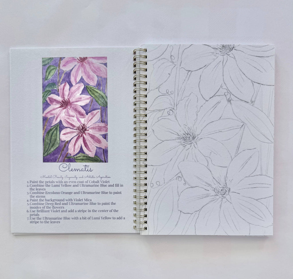 Wildflowers watercolor floral painting book